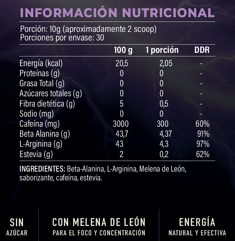 PRE WORKOUT ATOMIC FUNGI SABOR MARACUYÁ 300g