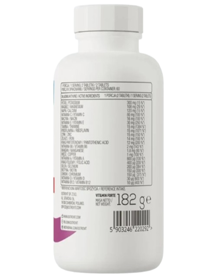 VIT&MIN Forte – 120 Tablets (60 Servicios) | OstroVit